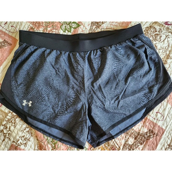Under Armour UA Fly By 2.0 Printed Shorts Black Loose Fit Shorts Womens size XL‎ - Picture 4 of 11